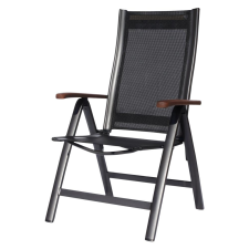 sun garden Ass comfort összecsukható, exkluzív alu. kerti szék - antracit/fekete kerti bútor