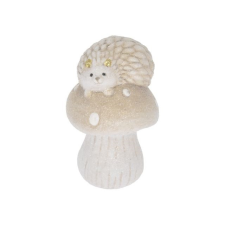  Sün gombán fekvõ, glitteres 7,7x7,7x12 cm dekorációs kellék