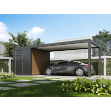  SUN Superior 5,3x3+2 m gépkocsi beálló tárolóval antracit kerti tárolás