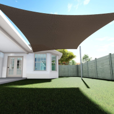 SunGarden Napvitorla - árnyékoló teraszra, négyszög alakú 4x4 m Kávé színben - HDPE anyagból kerti bútor