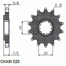 SunStar SUNF312-13 Első lánckerék Sunstar Erőátviteli alkatrész Lánc, lánckerék, láncszett Első lánckerék egyéb motorkerékpár alkatrész