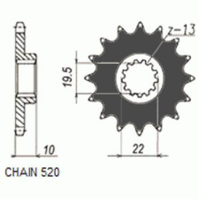 SunStar SUNF323-12 első lánckerék Sunstar Erőátviteli alkatrész Lánc, lánckerék, láncszett Első lánckerék egyéb motorkerékpár alkatrész