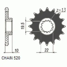 SunStar SUNF323-12 első lánckerék Sunstar  Erőátviteli alkatrészek Láncok, lánckerekek, láncszettek Első lánckerekek egyéb motorkerékpár alkatrész