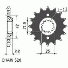 SunStar SUNF333-15 első lánckerék Sunstar Erőátviteli alkatrészek Láncok, lánckerekek, láncszettek Első lánckerekek egyéb motorkerékpár alkatrész