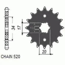 SunStar SUNF339-12 első lánckerék Sunstar Erőátviteli alkatrészek Láncok, lánckerekek, láncszettek Első lánckerekek egyéb motorkerékpár alkatrész