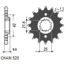 SunStar SUNF341-14 Első lánckerék Sunstar Erőátviteli alkatrészek Láncok, lánckerekek, láncszettek Első lánckerekek egyéb motorkerékpár alkatrész