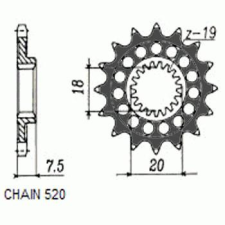 SunStar SUNF344-12 első lánckerék Sunstar Erőátviteli alkatrész Lánc, lánckerék, láncszett Első lánckerék egyéb motorkerékpár alkatrész