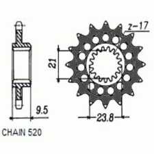 SunStar SUNF347-14 hajtólánckerék Sunstar Erőátviteli alkatrész Lánc, lánckerék, láncszett Első lánckerék egyéb motorkerékpár alkatrész