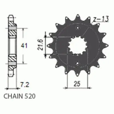 SunStar SUNF396-15 első lánckerék Sunstar Erőátviteli alkatrészek Láncok, lánckerekek, láncszettek Első lánckerekek egyéb motorkerékpár alkatrész