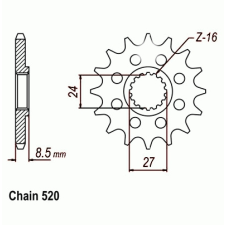 SunStar SUNF3B3-17 első lánckerék Sunstar Erőátviteli alkatrész Lánc, lánckerék, láncszett Első lánckerék egyéb motorkerékpár alkatrész