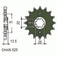SunStar SUNF405-17 első lánckerék Sunstar Erőátviteli alkatrész Lánc, lánckerék, láncszett Első lánckerék egyéb motorkerékpár alkatrész