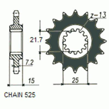 SunStar SUNF417-14 első lánckerék Sunstar Erőátviteli alkatrész Lánc, lánckerék, láncszett Első lánckerék egyéb motorkerékpár alkatrész