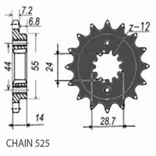 SunStar SUNF420-16 első lánckerék Sunstar Erőátviteli alkatrész Lánc, lánckerék, láncszett Első lánckerék egyéb motorkerékpár alkatrész