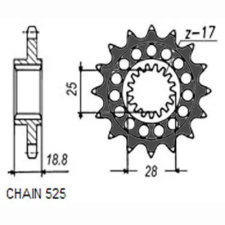 SunStar SUNF422-15 első lánckerék Sunstar  Erőátviteli alkatrészek Láncok, lánckerekek, láncszettek Első lánckerekek egyéb motorkerékpár alkatrész