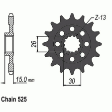 SunStar SUNF432-17 első lánckerék Sunstar Erőátviteli alkatrész Lánc, lánckerék, láncszett Első lánckerék egyéb motorkerékpár alkatrész