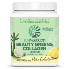Sunwarrior Beauty Greens Collagen Booster, piña colada, 300 g  Étrend-kiegészítő vitamin és táplálékkiegészítő