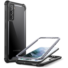 Supcase Samsung Galaxy S21 Plus 5G SM-G996, Műanyag hátlap védőtok (elő- és hátlapi), közepesen ütésálló, SupCase IBLSN, átlátszó/fekete tok és táska