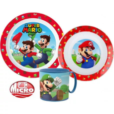 Super Mario étkészlet, micro műanyag szett babaétkészlet