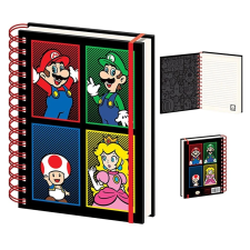 Super Mario kockás spirálfüzet füzet