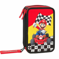 Super Mario Mariokart piros tolltartó 3 rekeszes tartalommal tolltartó