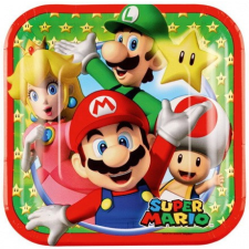 Super Mario Mushroom World papírtányér 8 db-os 18 cm party kellék