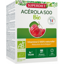  Superdiet Bio Acerola 500Mg +C Rágótabletta 24x vitamin és táplálékkiegészítő