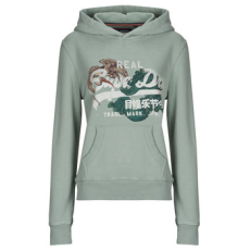 Superdry Pulóverek TOKYO VINTAGE LOGO HOODIE Zöld DE 36