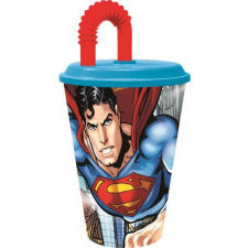 Superman szívószálas pohár, műanyag 430 ml babaétkészlet