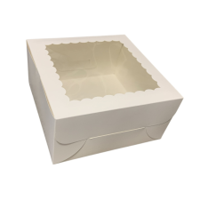Süteményes doboz ablakos fehér 25x25x13cm sütés és főzés