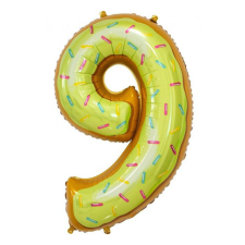  Süti mintás 9-es Cookie szám fólia lufi 78 cm party kellék