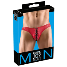 Svenjoyment - fekete fűzős, fényes férfi alsó (piros) boxer, férfi alsó