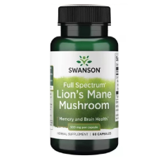 Swanson Lion's Mane Mushrom (Süngomba) 60 kapszula vitamin és táplálékkiegészítő
