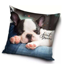 Sweet Dreams kutyás párnahuzat - 40x40 cm -francia bulldogos lakástextília