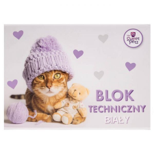 Sweet Pets cicás műszaki rajzlap tömb - A4 fehér 10 lapos - cica macival füzet