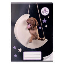 Sweet Pets kockás füzet - A5 - 27-32 - kutyus holdon füzet