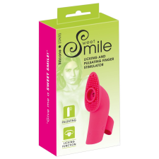 Sweet Smile SMILE Licking - akkus, léghullámos-nyelves ujjvibrátor (pink) vibrátorok