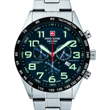 Swiss Alpine Military 7047.9135 Chronograph Mens Watch 45mm 10ATM, karóra