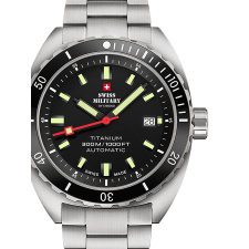 Swiss Military SMA34100.01 Diver Titanium Automatic Mens Watch 42mm 30ATM, karóra
