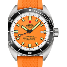 Swiss Military SMA34100.10 Diver Titanium Automatic Mens Watch 42mm 30ATM, karóra