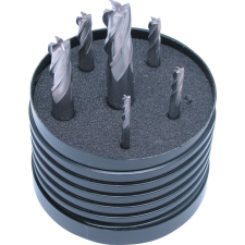 SWISS négyélű hengeres szárú tömör keményfém ujjmaró 3-10mm (6 részes készlet) barkácsgép tartozék