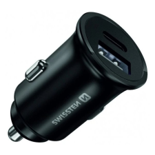 Swissten 20119100 USB-A / USB-C Szivargyújtós Telefontöltő - Fekete (20119100) mobiltelefon kellék