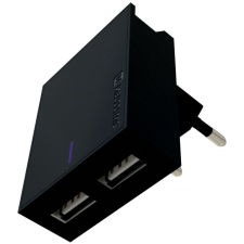 Swissten 22031000 2xUSB-A Hálózati Töltő Adapter 15W - Fekete (22031000) mobiltelefon kellék