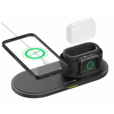 Swissten 22055506 3in1 Vezeték nélküli töltő - Fekete (15W) (22055506) mobiltelefon kellék