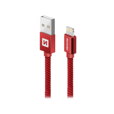 Swissten 71527601 USB-A apa - Lightning apa 2.0 Adat és töltő kábel - Piros (3m) (71527601) kábel és adapter