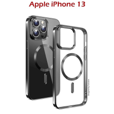 Swissten Clear Jelly MagStick Metallic iPhone 13 fekete tok tok és táska