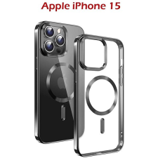 Swissten Clear Jelly MagStick Metallic iPhone 15 Plus fekete tok tok és táska