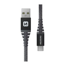 Swissten Kevlar USB/USB-C 1.5m antracit kábel és adapter