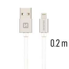 Swissten Lightning 0,2m, ezüst kábel és adapter