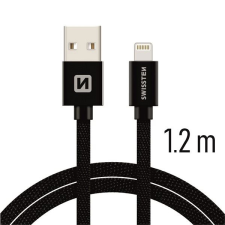 Swissten Lightning 1,2m, fekete kábel és adapter