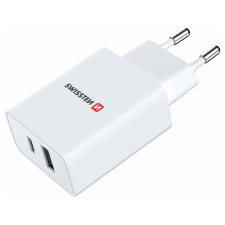 Swissten Travel USB-A/USB-C Hálózati töltő - Fehér (30W) (22037000) mobiltelefon kellék